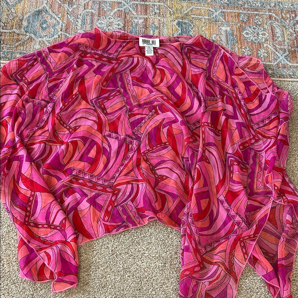 Colorful Sheer 100% silk scarf top